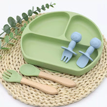 将图片加载到图库查看器，14pcs Non-Slip Silicone Baby Cutlery Set.
