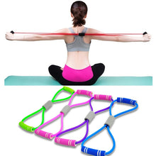 将图片加载到图库查看器，2020 Hot Yoga Gum Fitness Resistance 8 Word Chest Expander Rope Workout Muscle Fitness Rubber Elastic Bands for Sports Exercise
